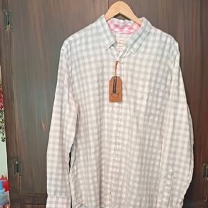 Weatherproof Light Gray Gingham Button-Down Shirt